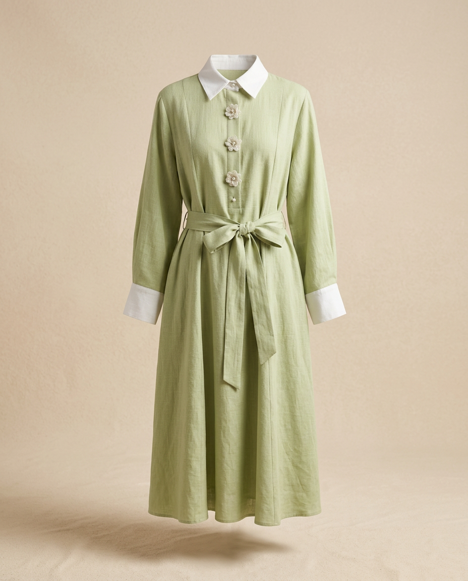 Robe Zahra — Vert Sauge
